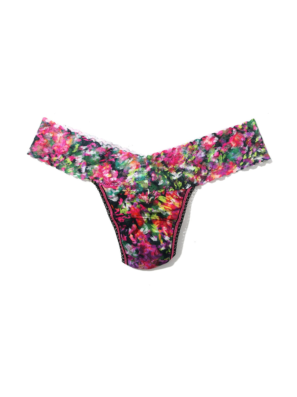 Printed Signature Lace Low Rise Thong Celebration