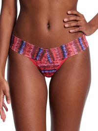 Printed Signature Lace Low Rise Thong Dip Dye Sale