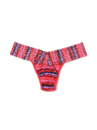 Printed Signature Lace Low Rise Thong Dip Dye Sale