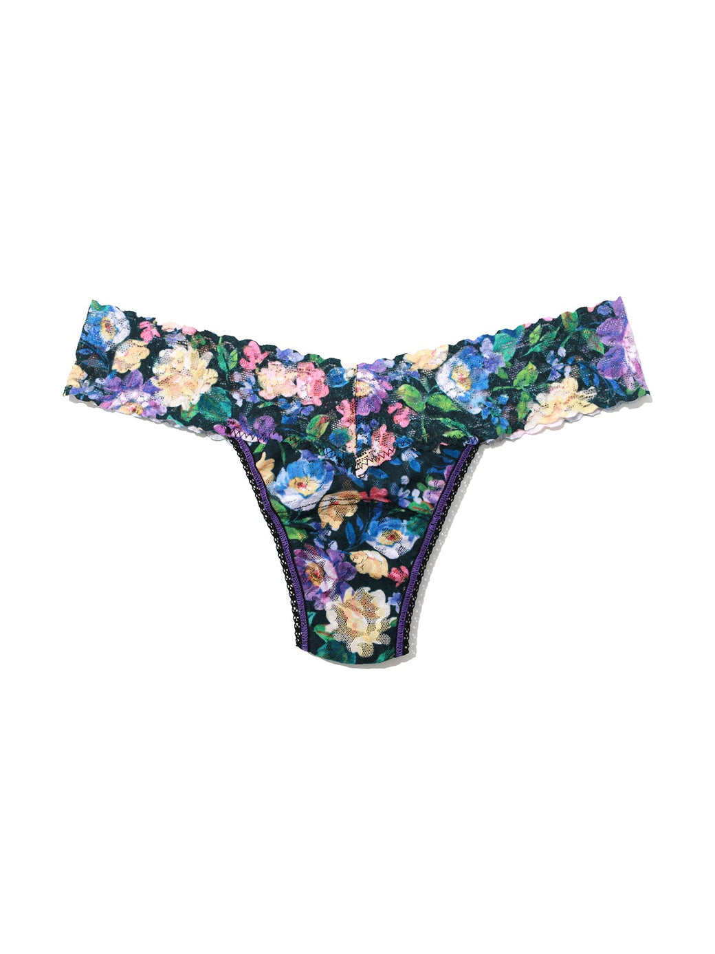 Printed Signature Lace Low Rise Thong Dream Garden Sale