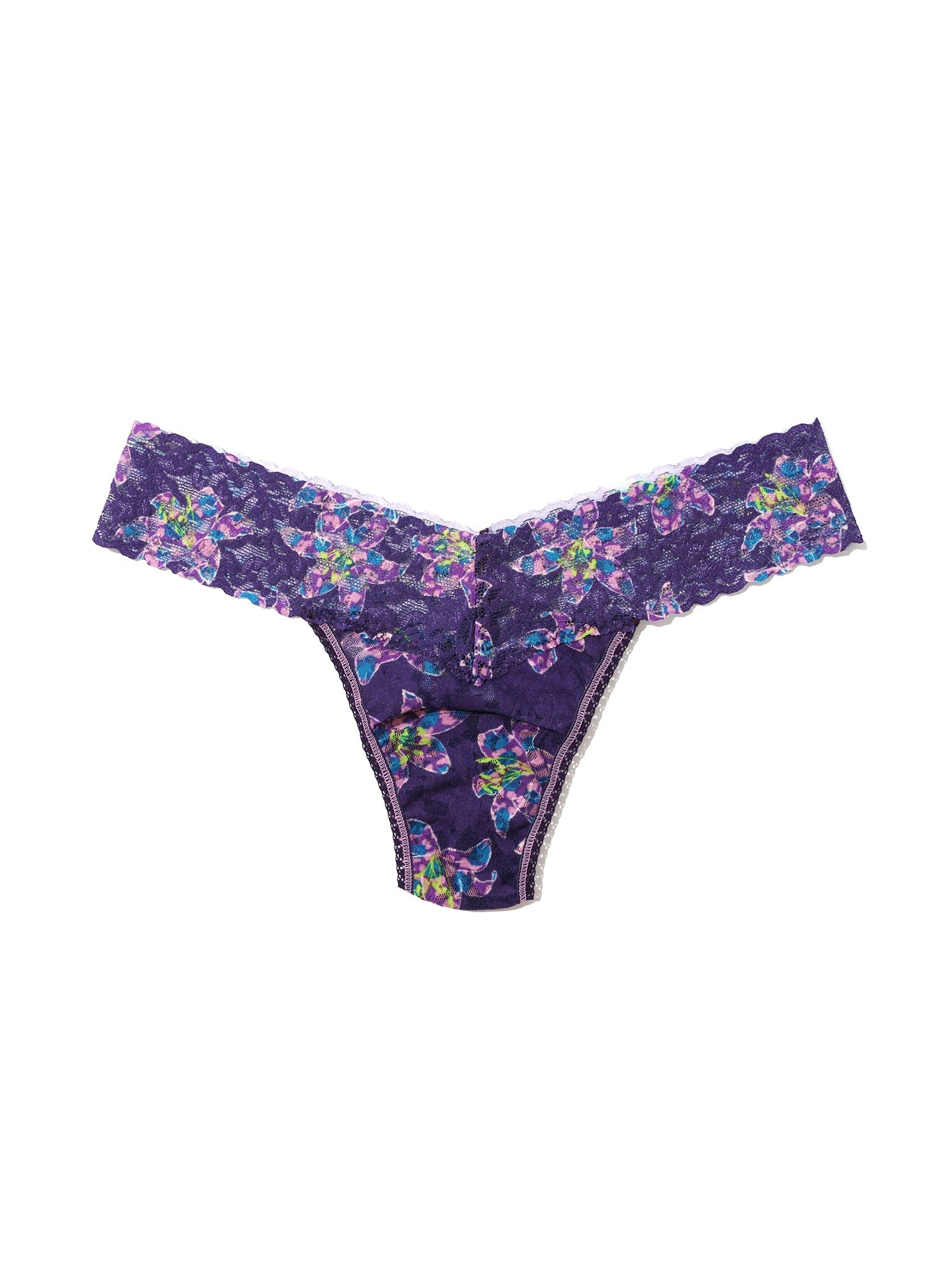 Printed Signature Lace Low Rise Thong Fleurs Por Moi Sale