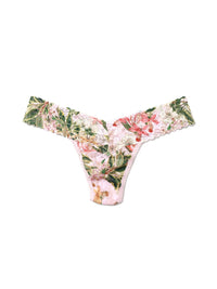 Printed Signature Lace Low Rise Thong French Garden