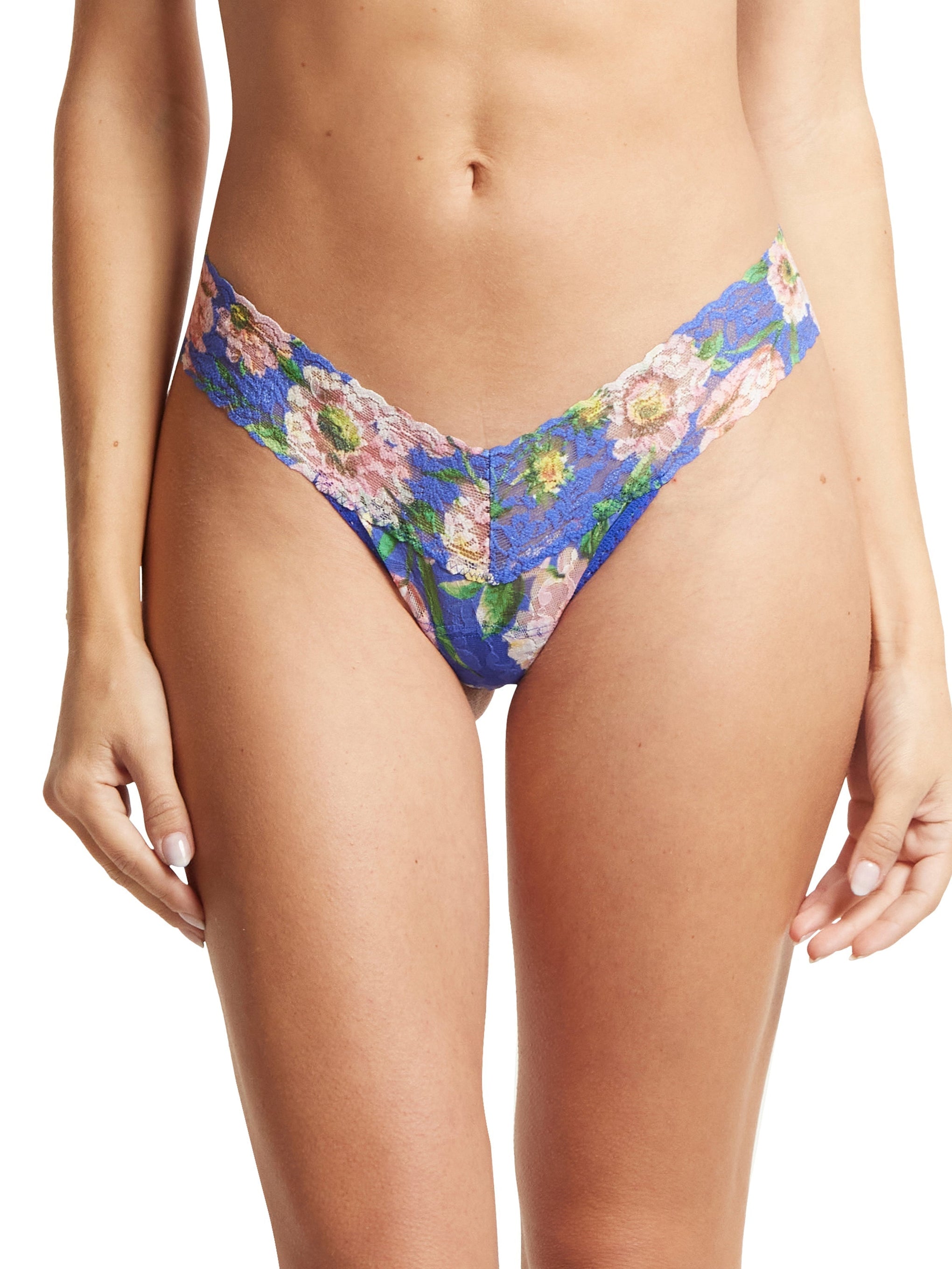 Printed Signature Lace Low Rise Thong Happy Place Sale