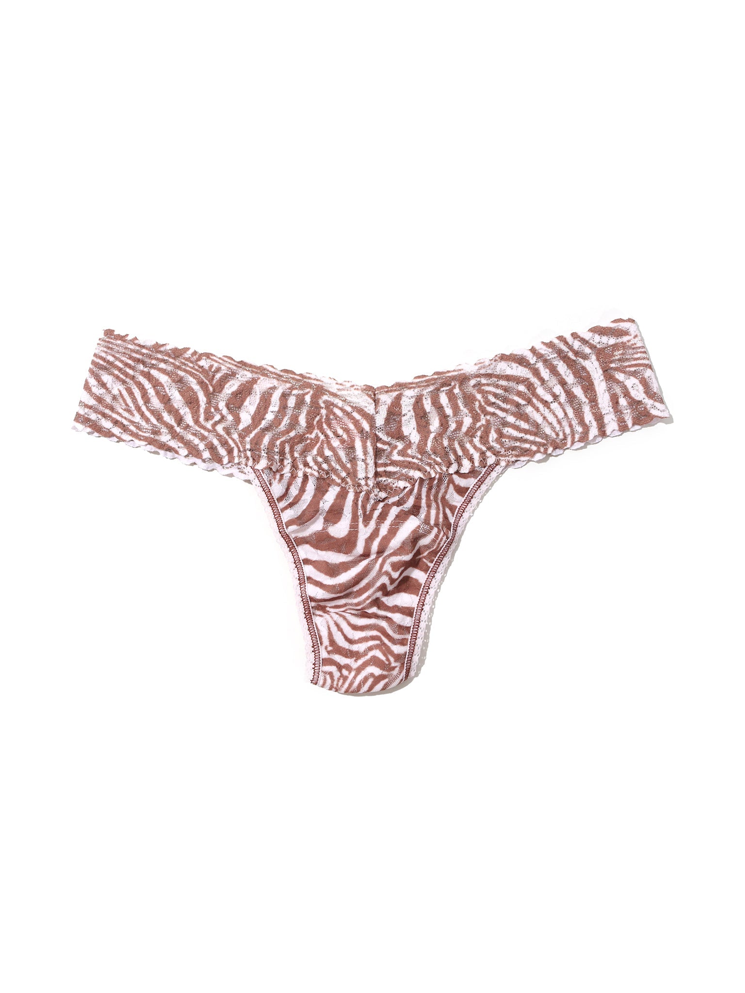 Printed Signature Lace Low Rise Thong Hide And Seek