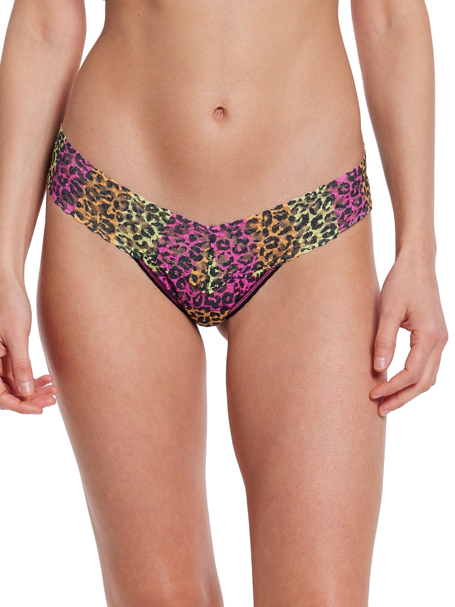 Printed Signature Lace Low Rise Thong It's Electric Sale