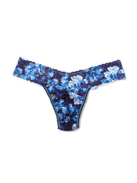 Printed Signature Lace Low Rise Thong Nightfall Purple