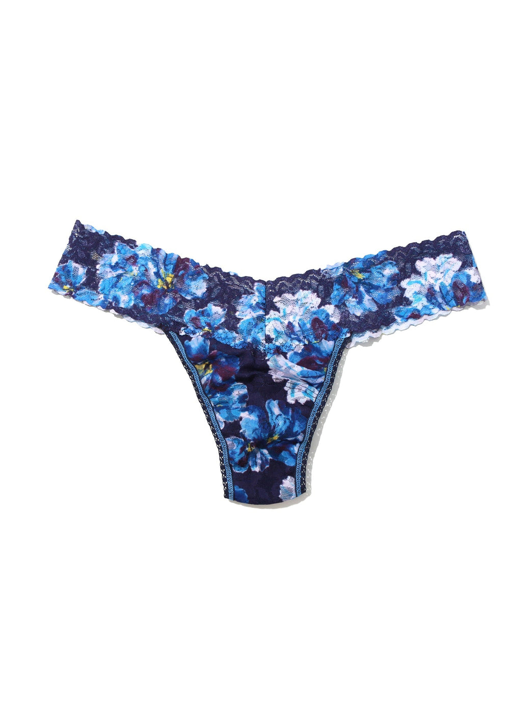 Printed Signature Lace Low Rise Thong Nightfall Purple Sale