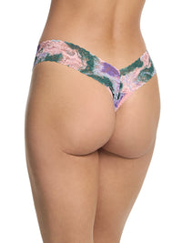 Printed Signature Lace Low Rise Thong Painter