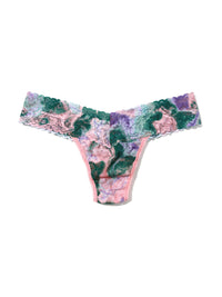 Printed Signature Lace Low Rise Thong Painter