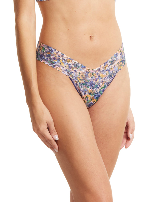 Printed Signature Lace Low Rise Thong Staycation Sale