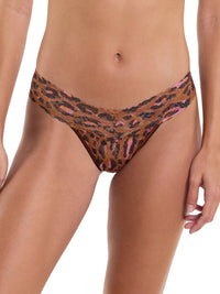 Printed Signature Lace Low Rise Thong Throwback