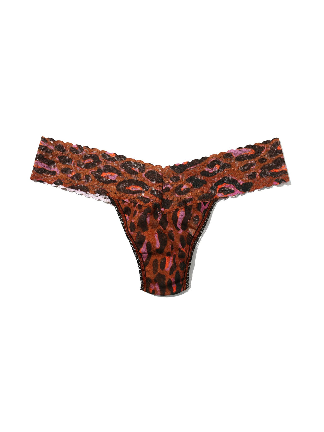 Printed Signature Lace Low Rise Thong Throwback