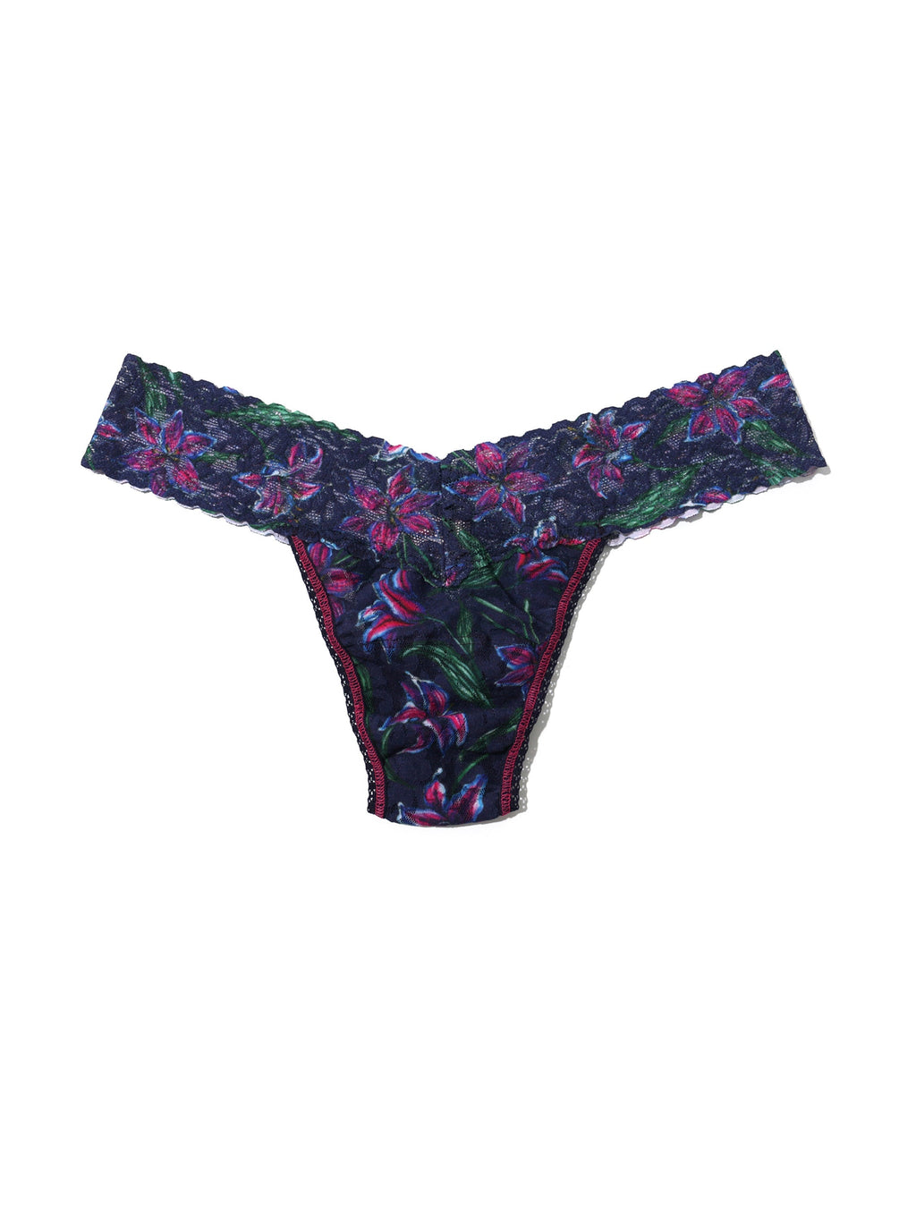Printed Signature Lace Low Rise Thong Twilight Bloom Sale | Hanky Panky