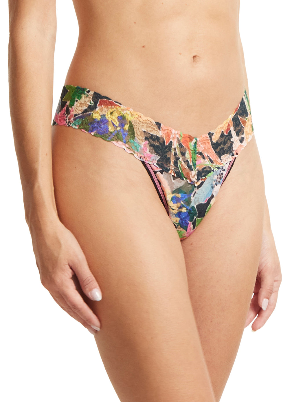 Printed Signature Lace Low Rise Thong Unapologetic Sale