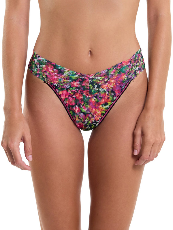 Printed Signature Lace Original Rise Thong Celebration