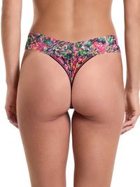 Printed Signature Lace Original Rise Thong Celebration