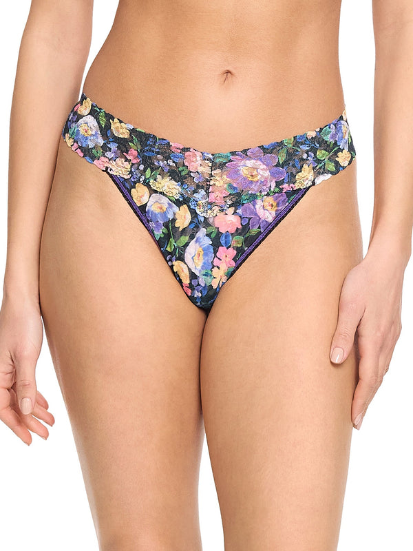 Printed Signature Lace Original Rise Thong Dream Garden Sale