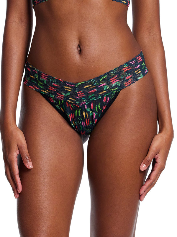 Printed Signature Lace Original Rise Thong Extra Spice Sale