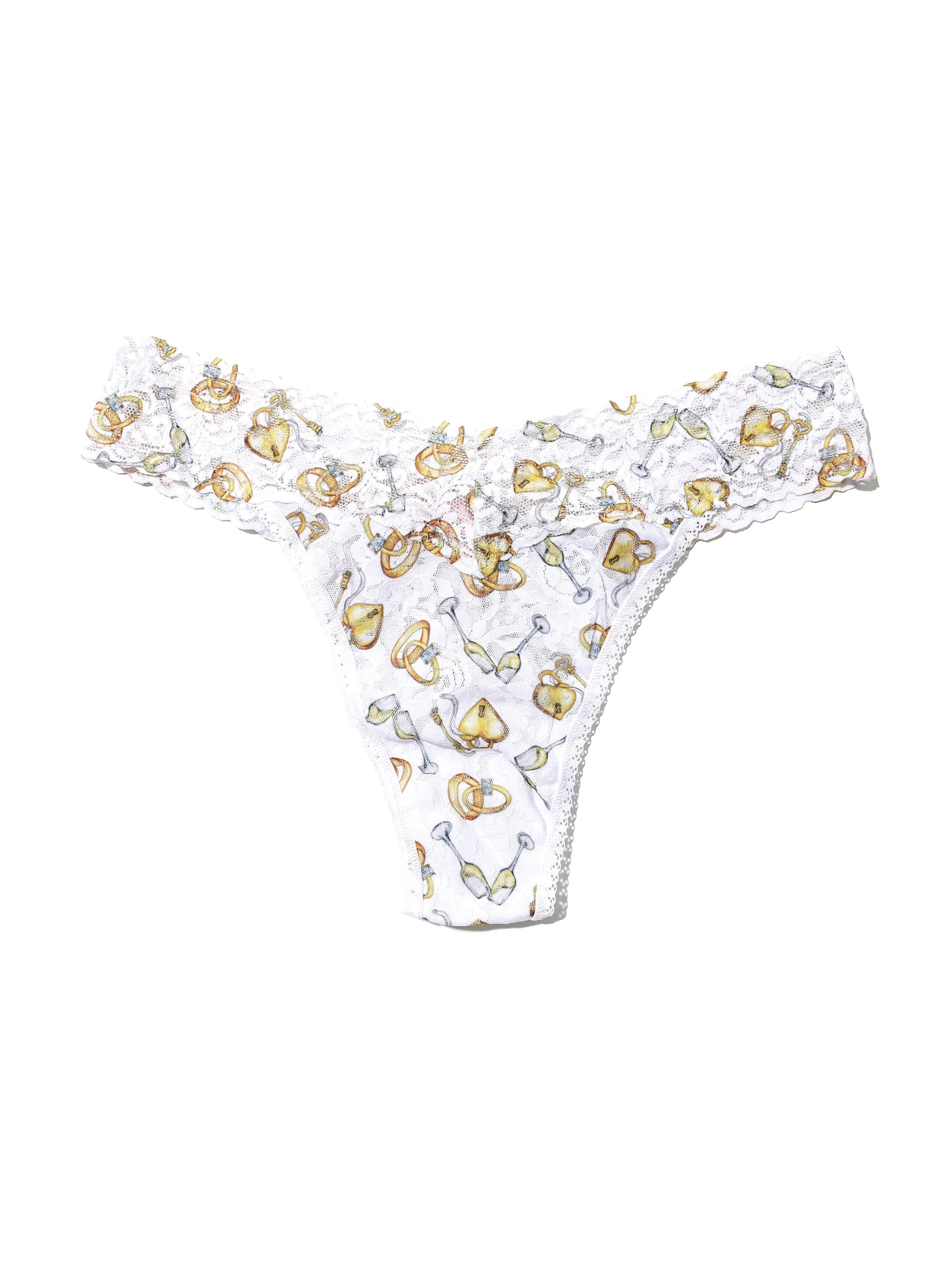 Printed Signature Lace Original Rise Thong Forever Gold Sale