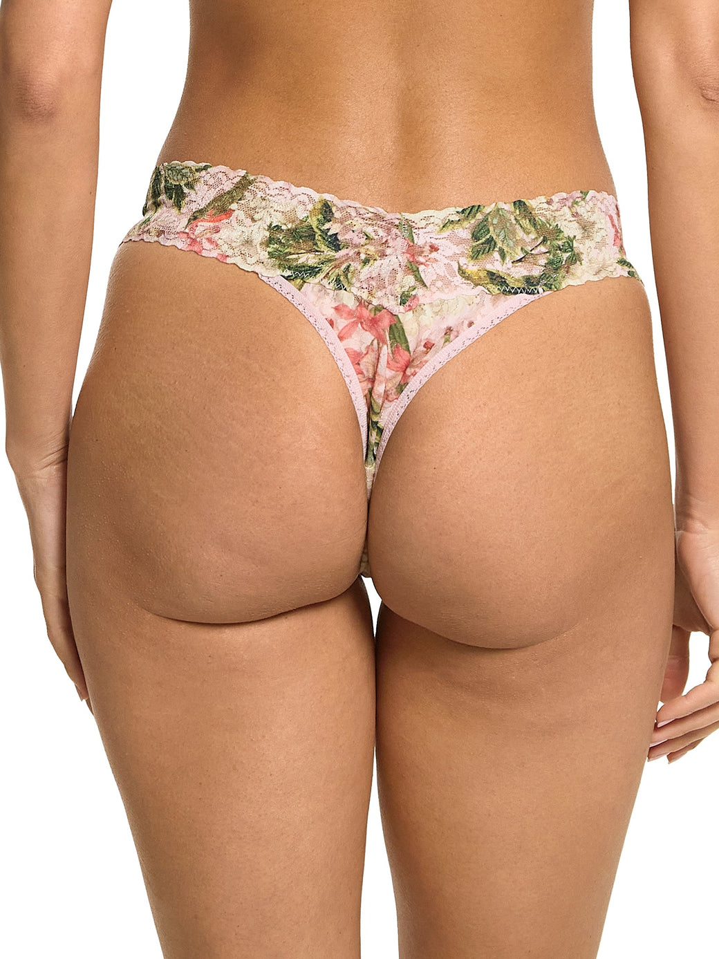 Printed Signature Lace Original Rise Thong French Garden