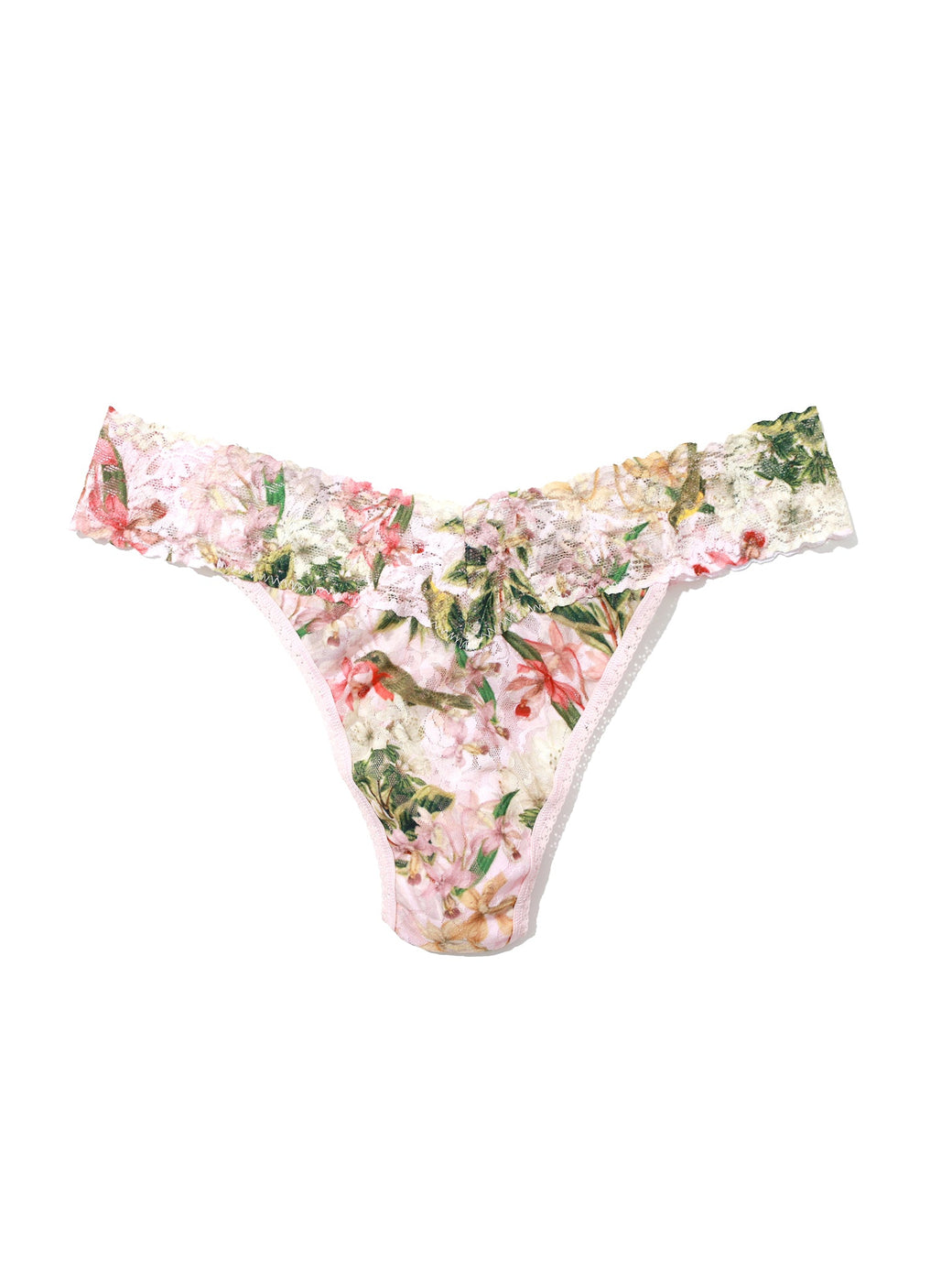 Printed Signature Lace Original Rise Thong French Garden