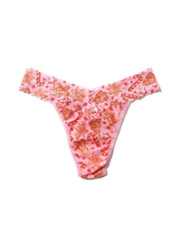 Printed Signature Lace Original Rise Thong Gingerbread Sale