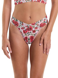 Printed Signature Lace Original Rise Thong Je' Taime