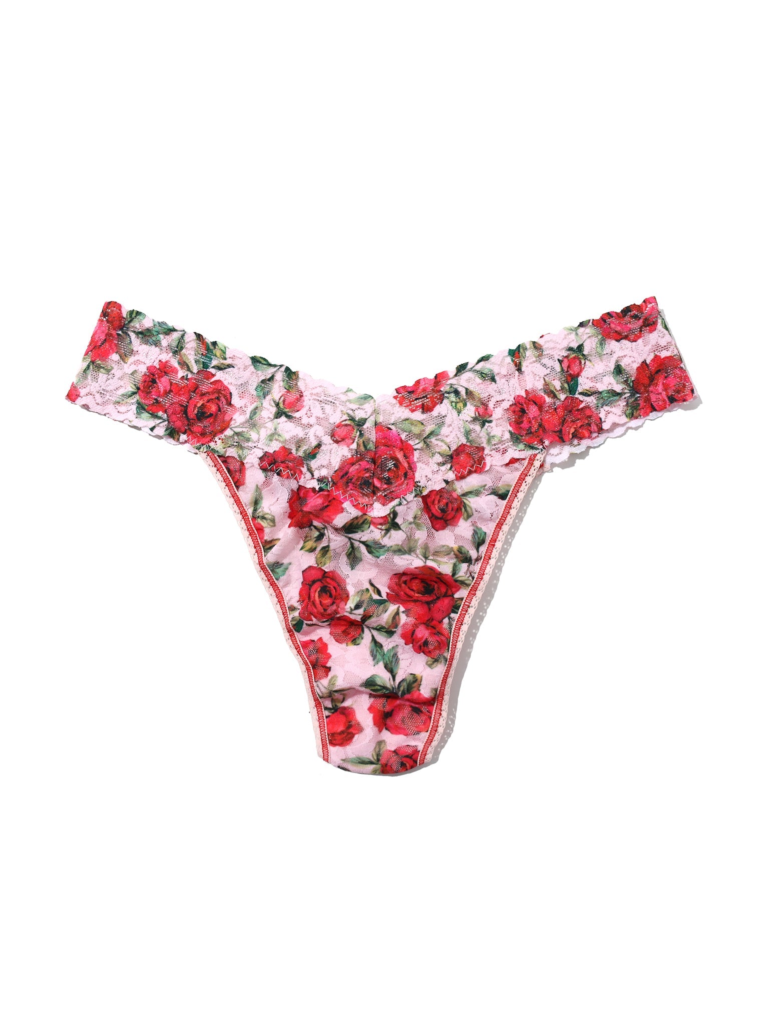 Printed Signature Lace Original Rise Thong Je' Taime