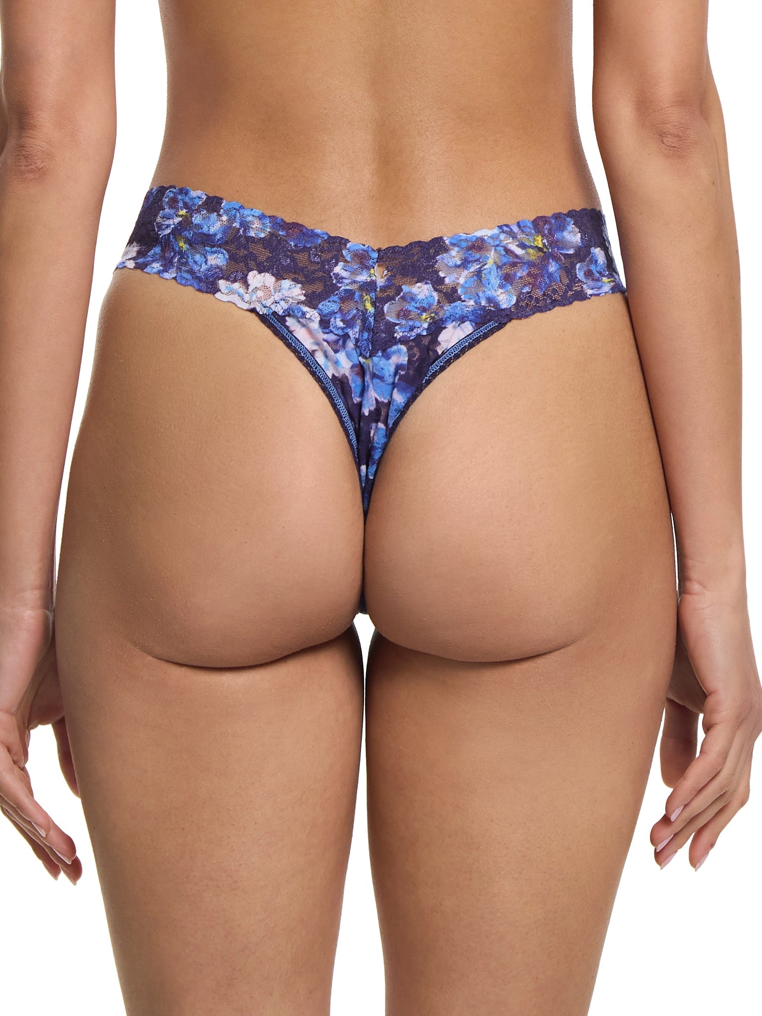 Printed Signature Lace Original Rise Thong Nightfall Purple