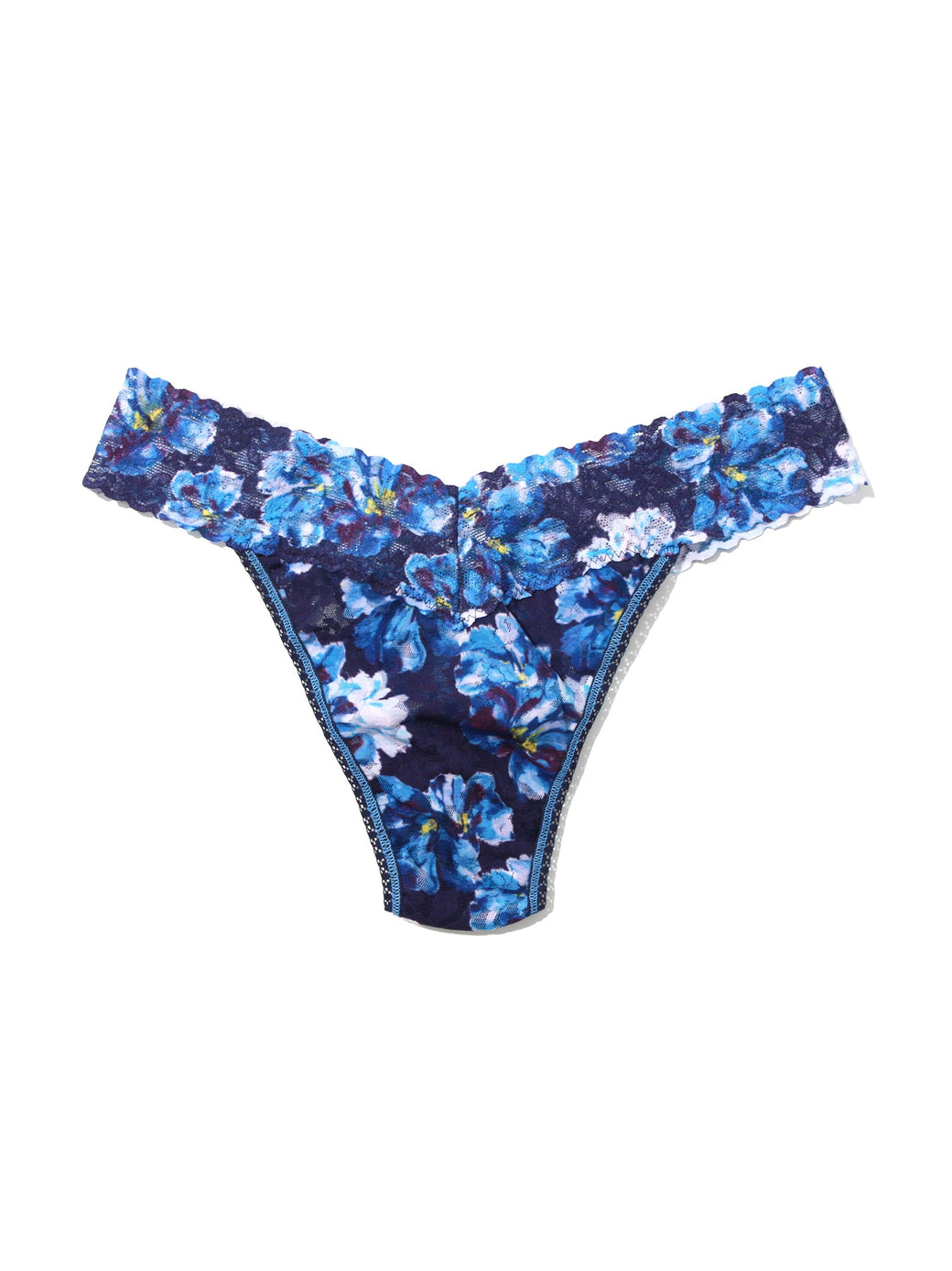 Printed Signature Lace Original Rise Thong Nightfall Purple