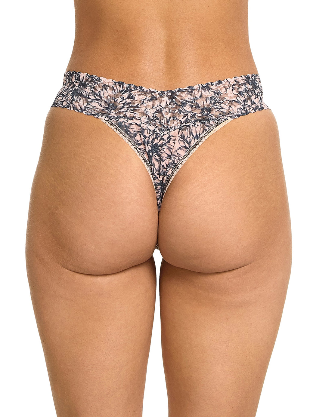 Printed Signature Lace Original Rise Thong Outline