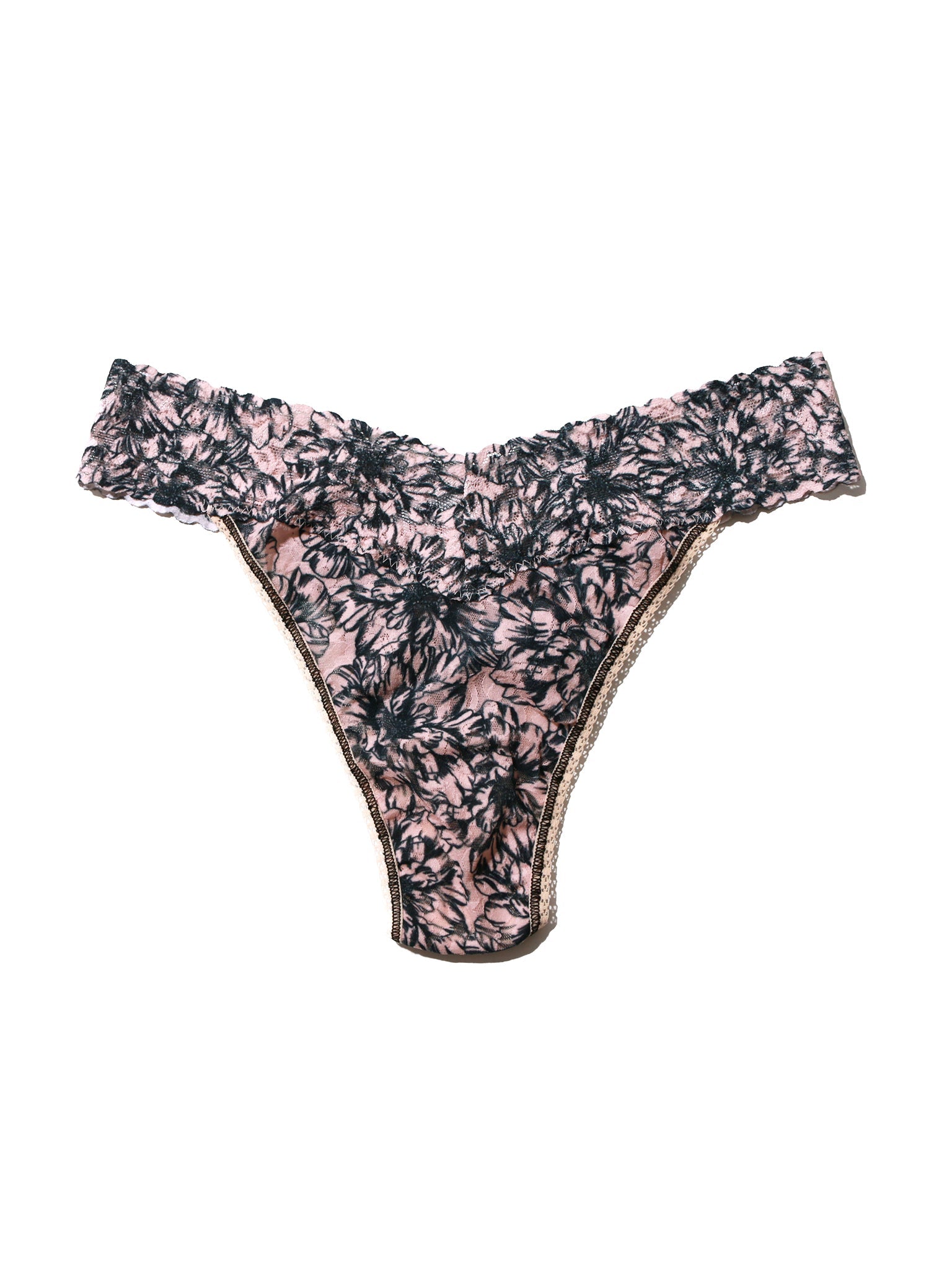 Printed Signature Lace Original Rise Thong Outline