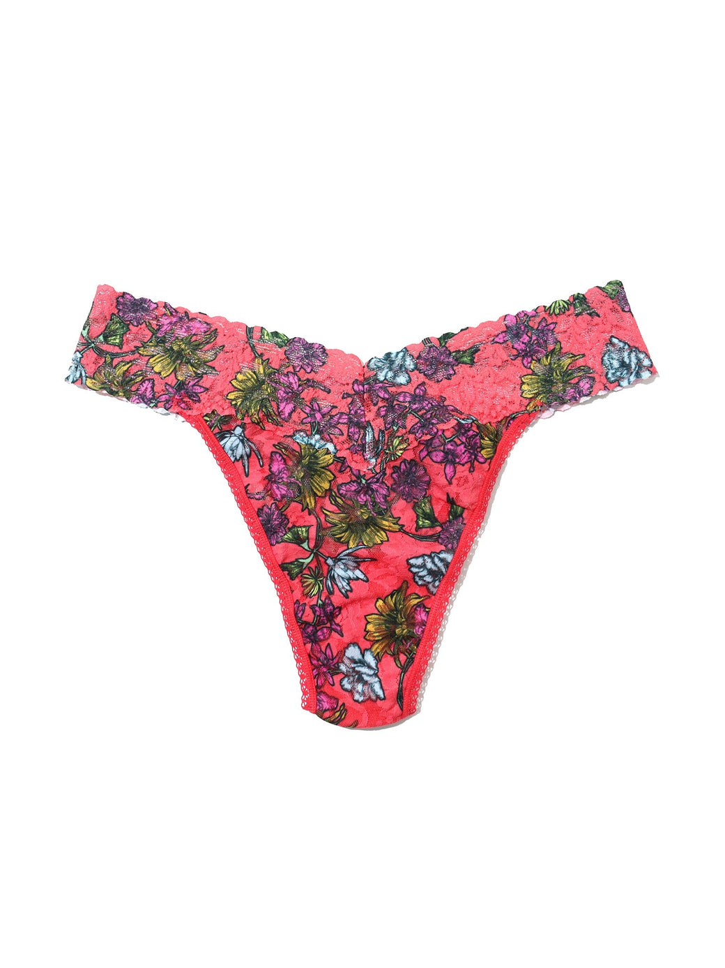 Printed Signature Lace Original Rise Thong Wonderland Blooms Sale