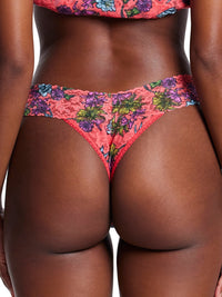 Printed Signature Lace Original Rise Thong Wonderland Blooms Sale