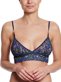 Printed Signature Lace Padded Triangle Bralette Field Day Sale