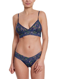 Printed Signature Lace Padded Triangle Bralette Field Day Sale