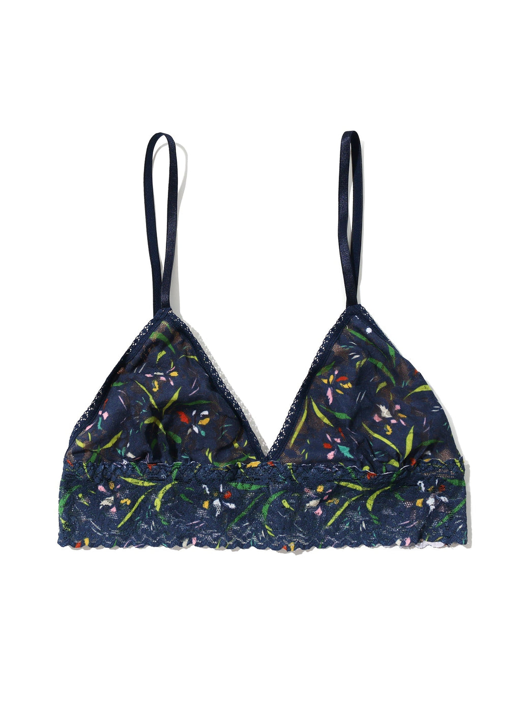 Printed Signature Lace Padded Triangle Bralette Field Day Sale