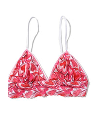 Printed Signature Lace Padded Triangle Bralette Lots Of Love