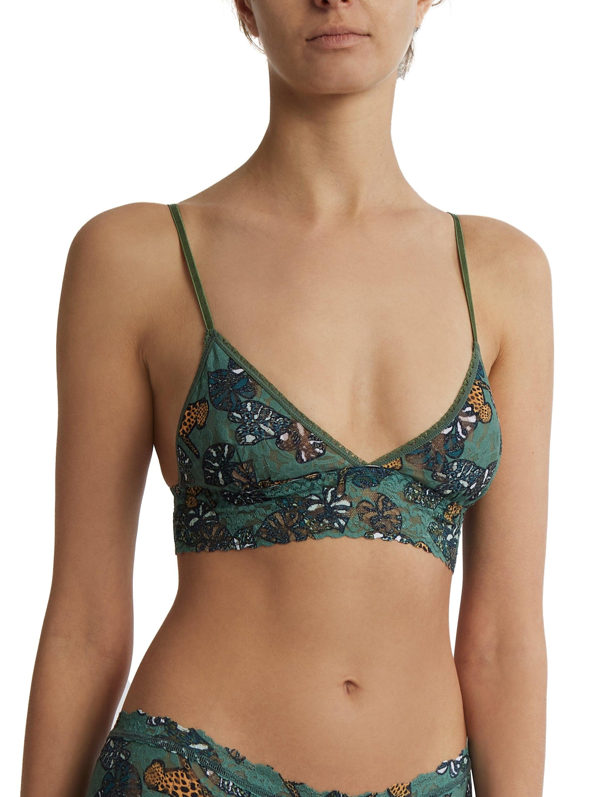 Signature Lace Printed Padded Triangle Bralette - Memoir