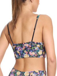 Printed V-Neck Retro Lace Bralette Dream Garden