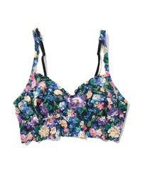 Printed V-Neck Retro Lace Bralette Dream Garden