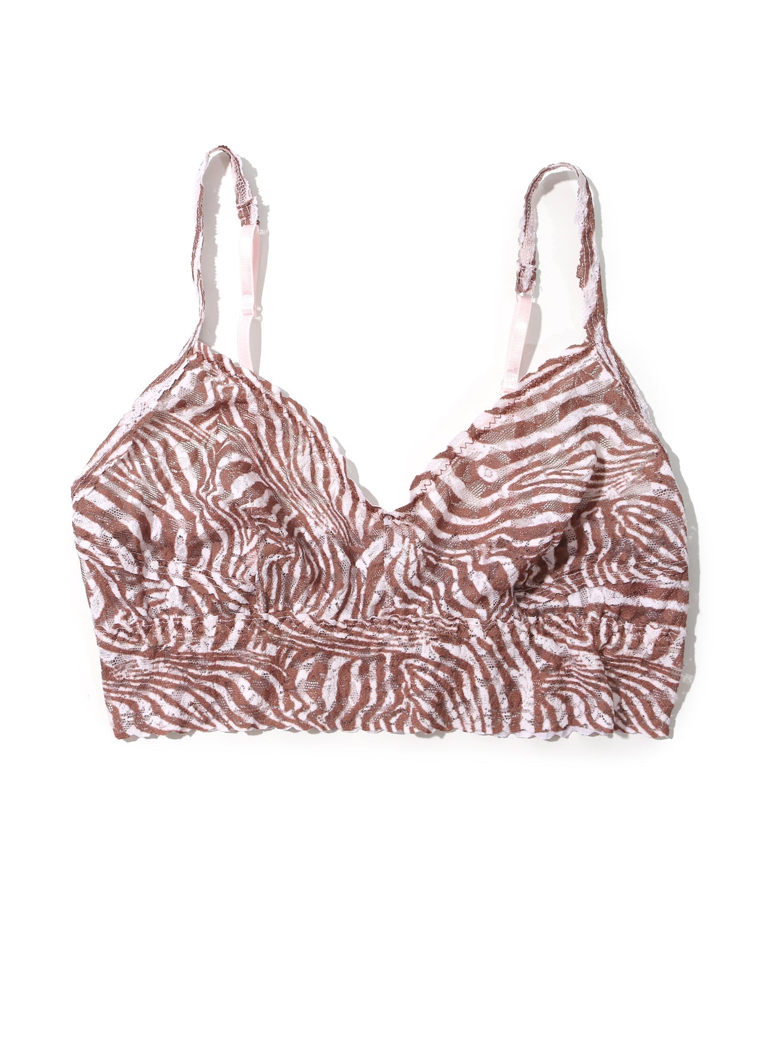 Printed V-Neck Retro Lace Bralette Hide And Seek Sale