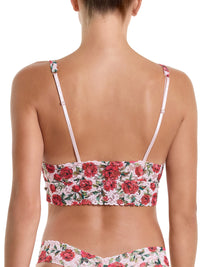 Printed V-Neck Retro Lace Bralette Je' Taime