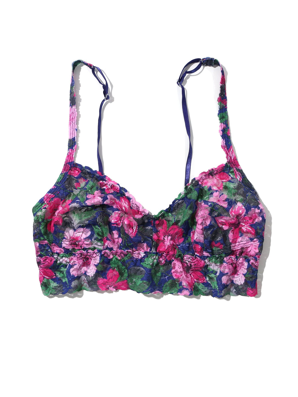 Printed V-Neck Retro Lace Bralette Tis' The Season