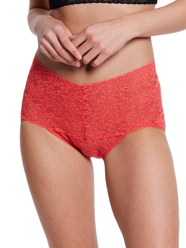 Retro Lace V-Kini Hibiscus Bloom Pink