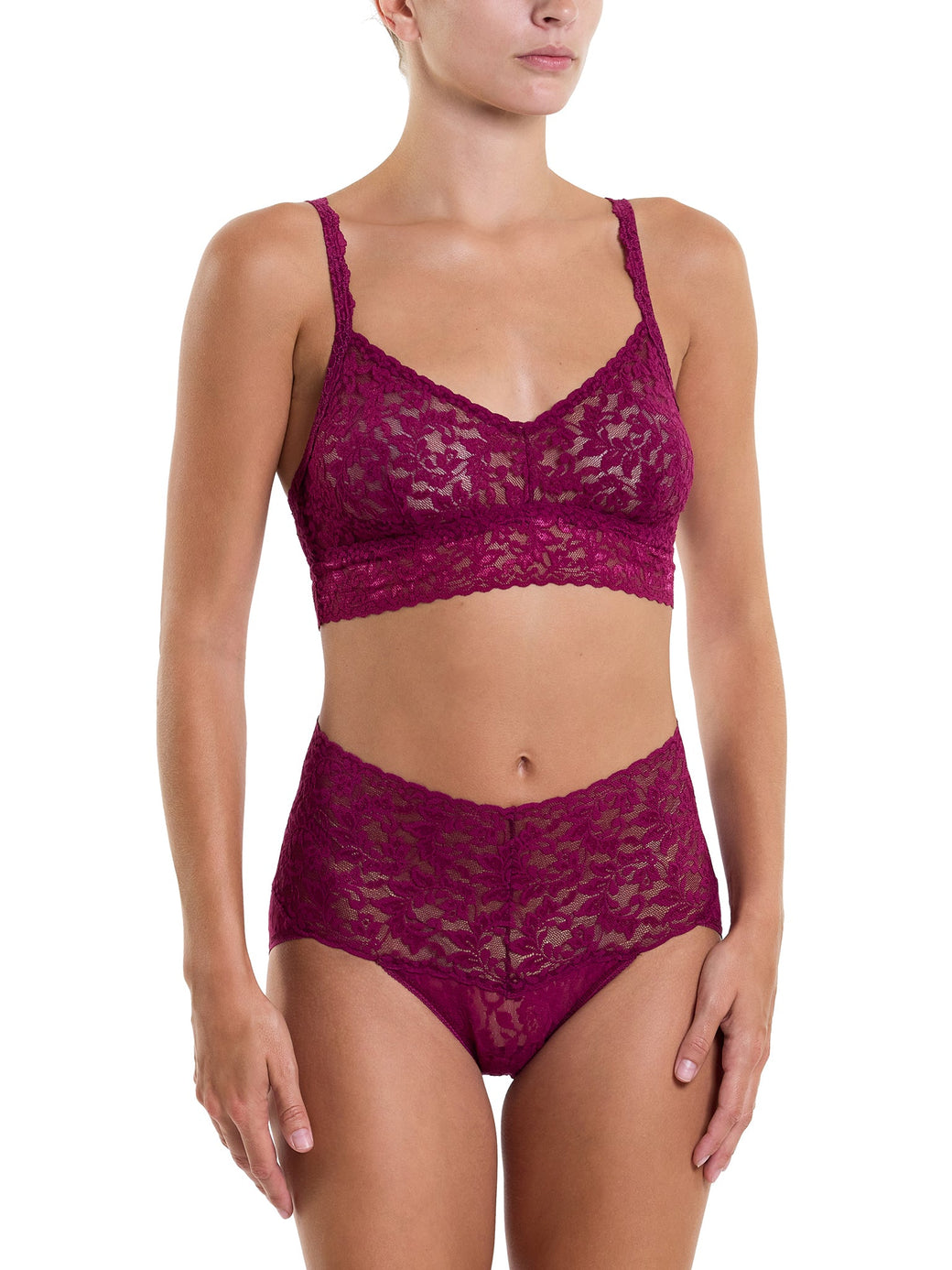 Retro Lace V-Kini Sugar Plum Red