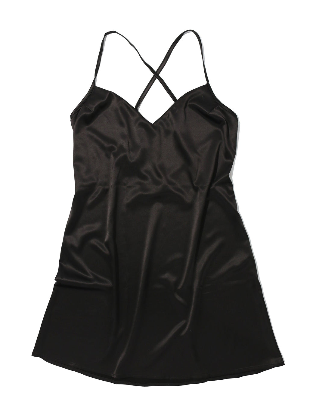 Satin Sleep Chemise Black