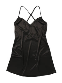 Satin Sleep Chemise Black