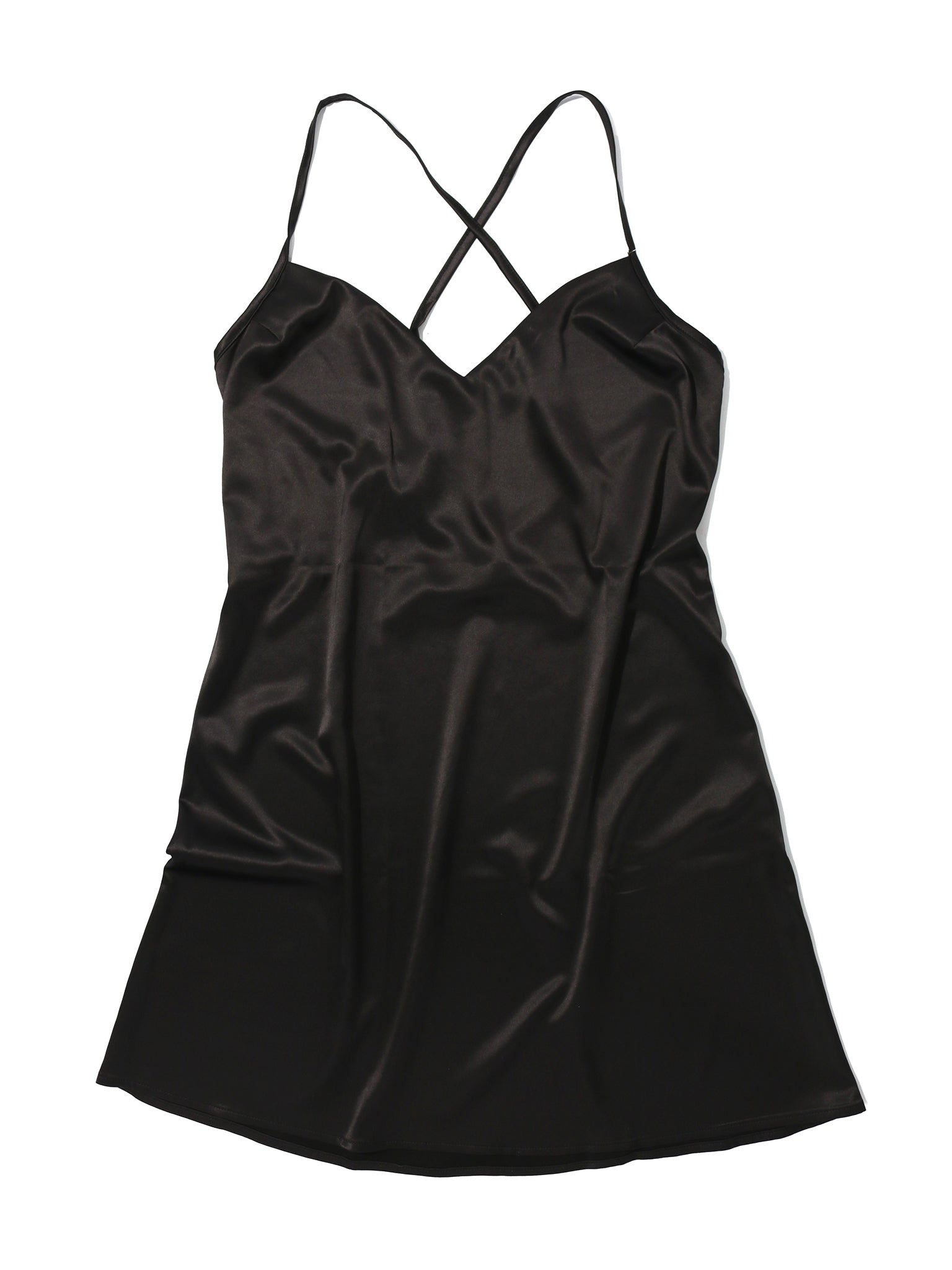 Satin Sleep Chemise Black