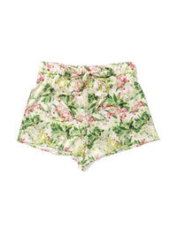 Satin Sleep Drawstring Short French Garden